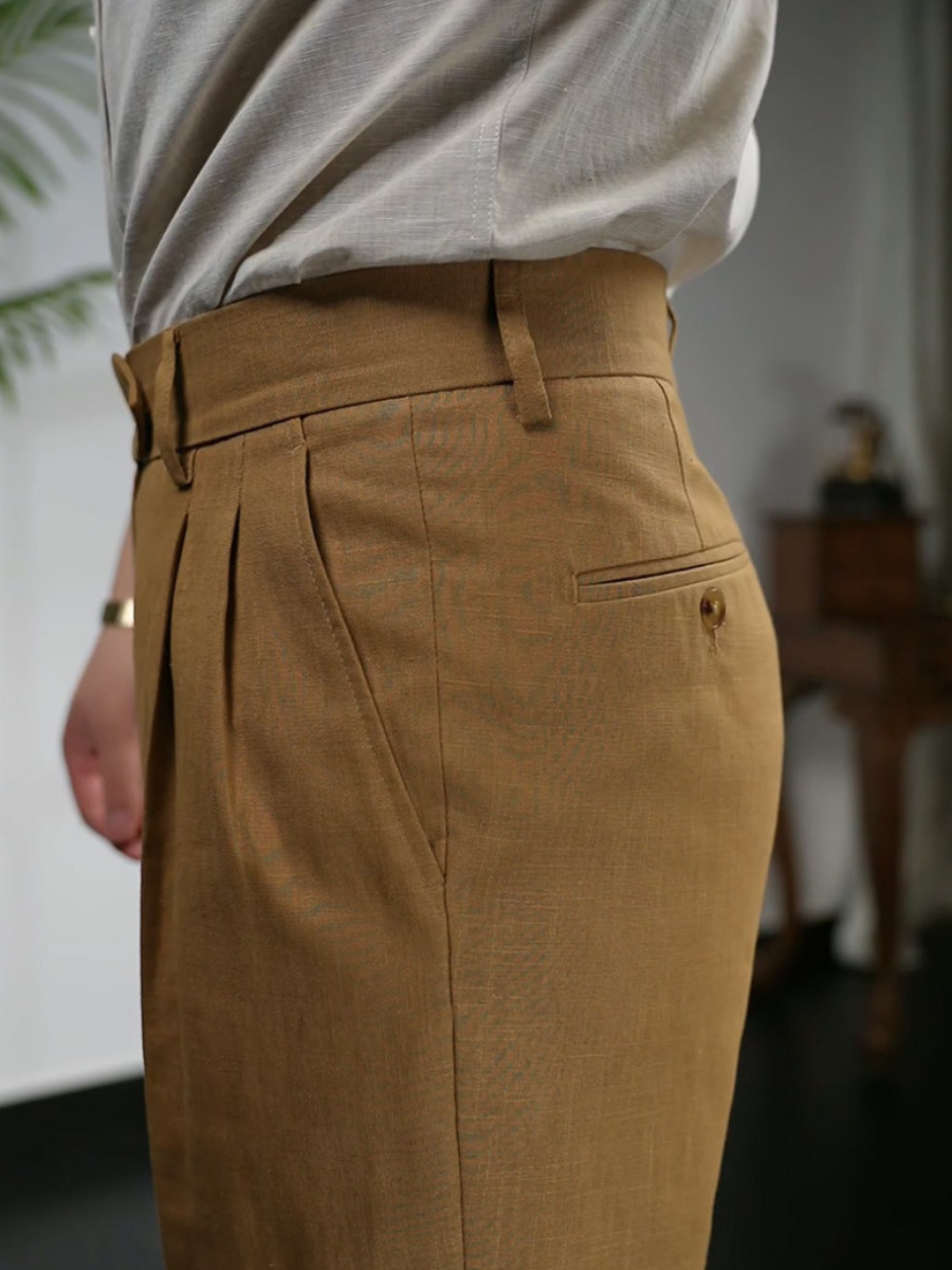pantalon en lin-coton
