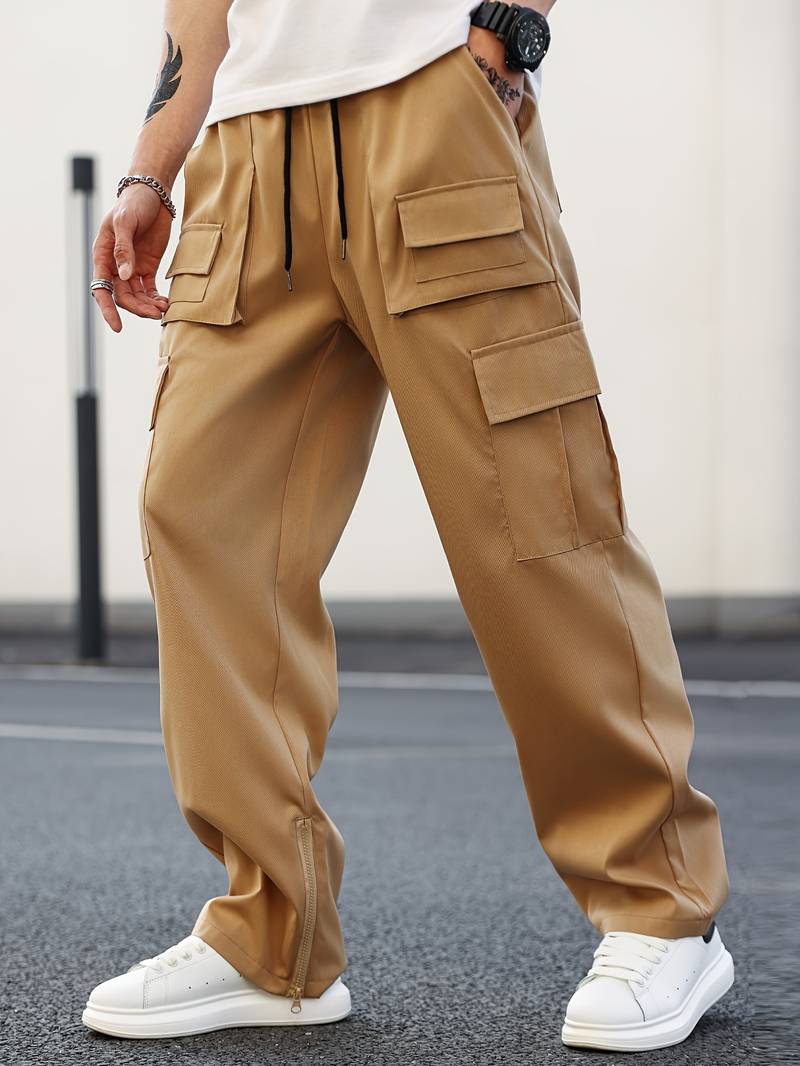 Callista – pantalon cargo coupe droite avec plusieurs poches pour homme