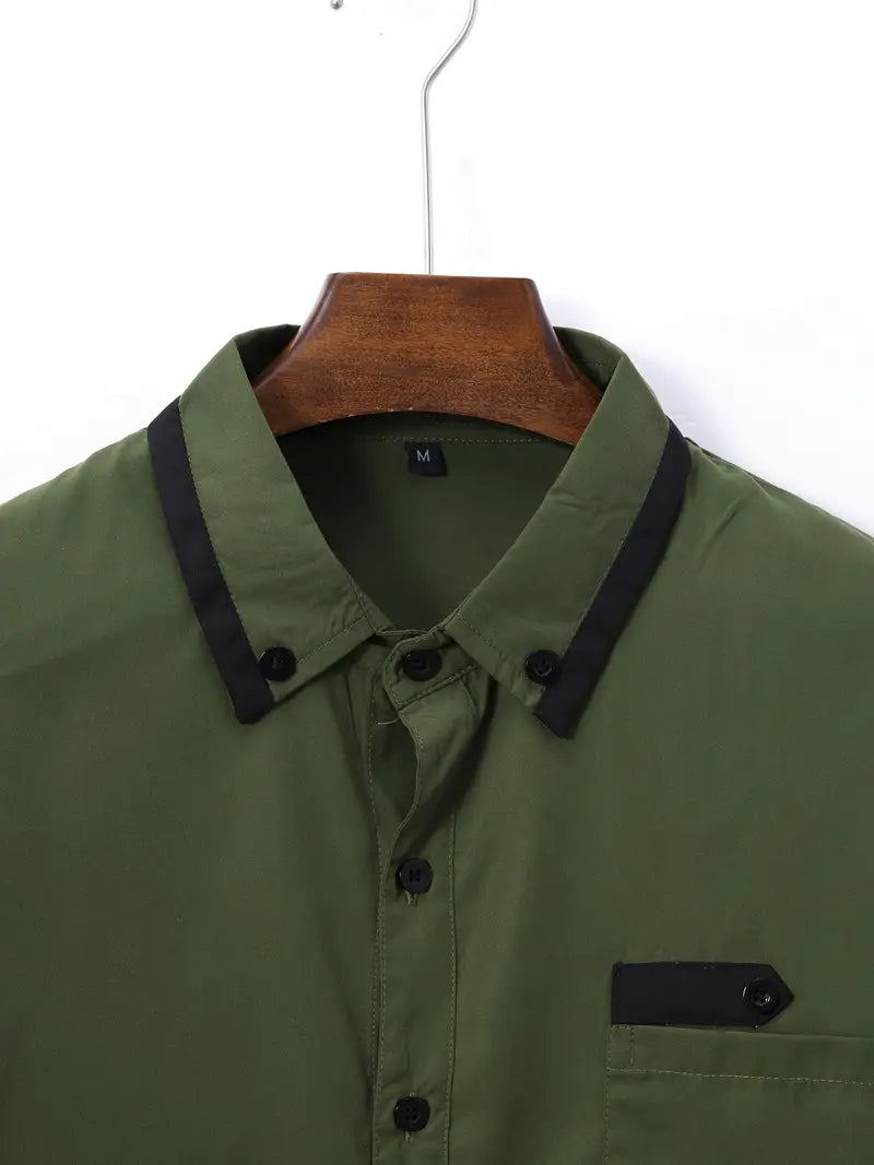 Andrew – chemise à manches longues color-block pour homme