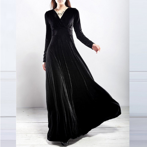 Stuttgart | Robe chic et glamour avec col en V épais