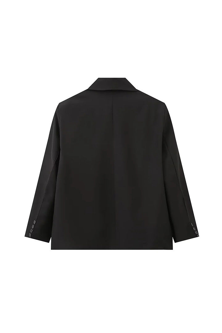 Übergroßer Blazer mit Seitenschlitz Stahlblau