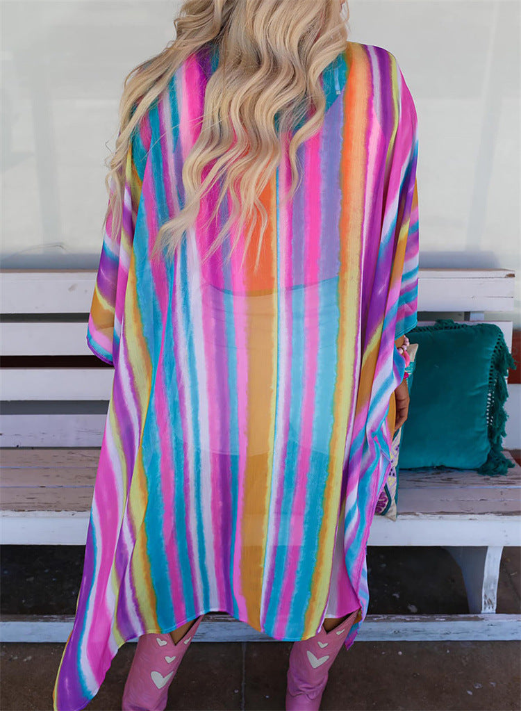 Chic Beach Cover-up Sonnenschutz Strickjacke Lose Lang