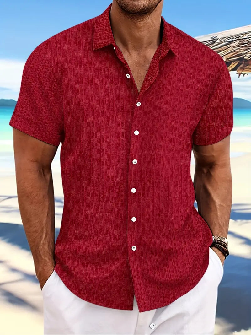 Alexander – chemise décontractée, respirante, à manches courtes avec un motif à rayures amples