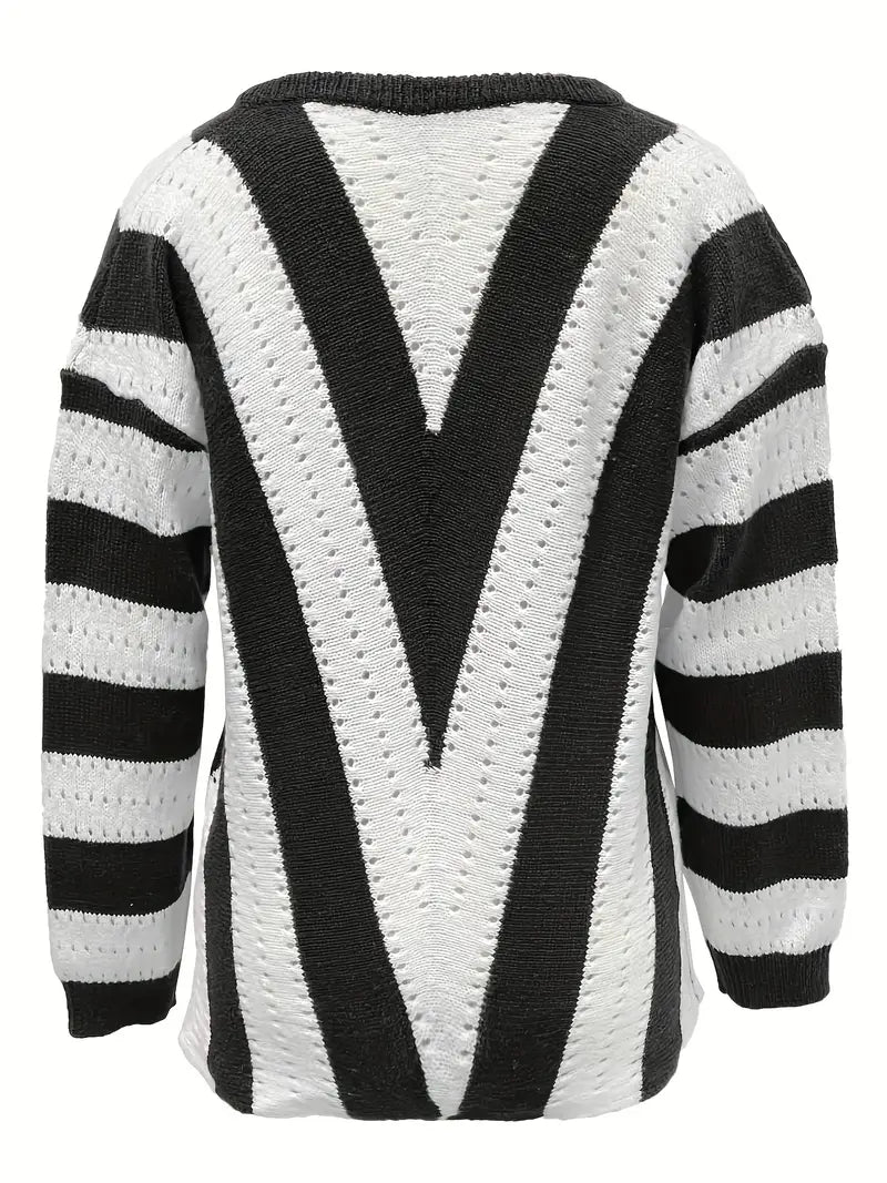 Grace – pull rayé col V