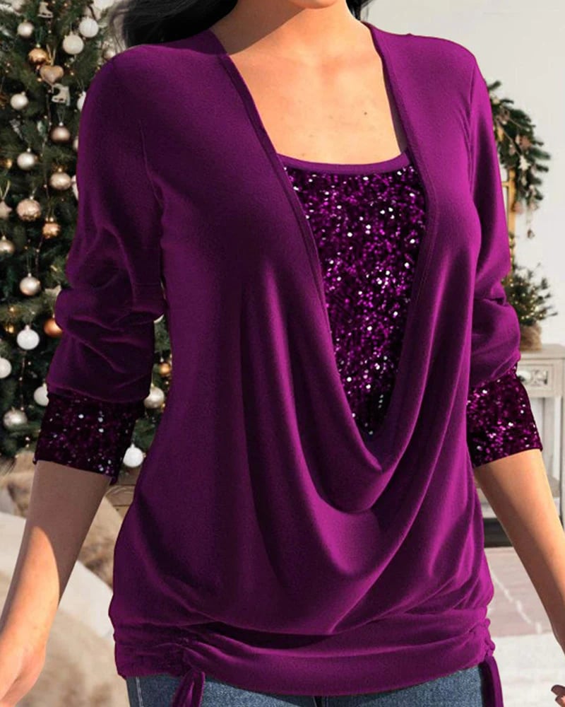 Bellachicha - Langärmeliges Damen Shirt mit Pailletten