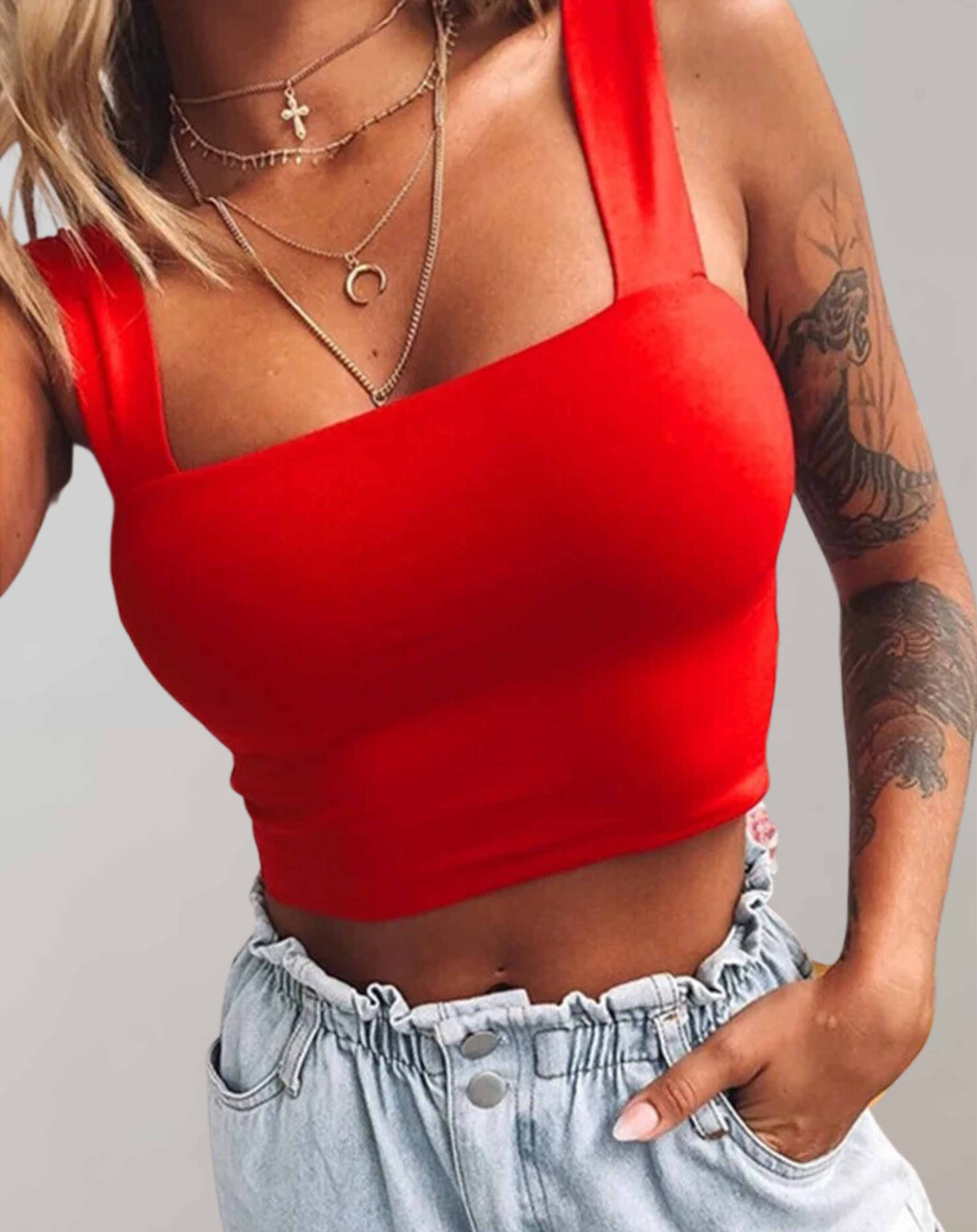 Bellachicha - Crop-Top Damen mit Ausschnitt