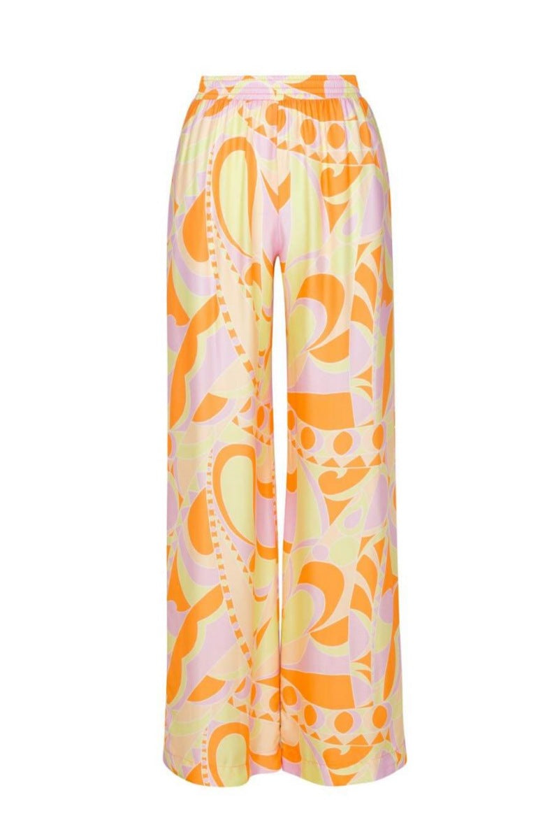 Ensemble pantalon imprimé classique avec taille ample et poches élastiques