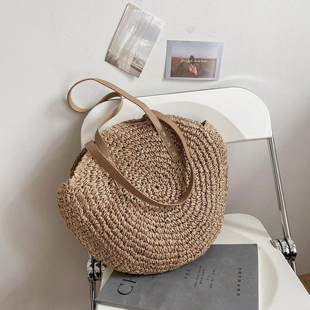 Runde Rattan-Schulter-Stroh-Taschen