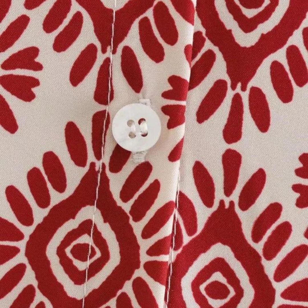 Loretta - Langärmeliges Kleid mit geometrischem Muster