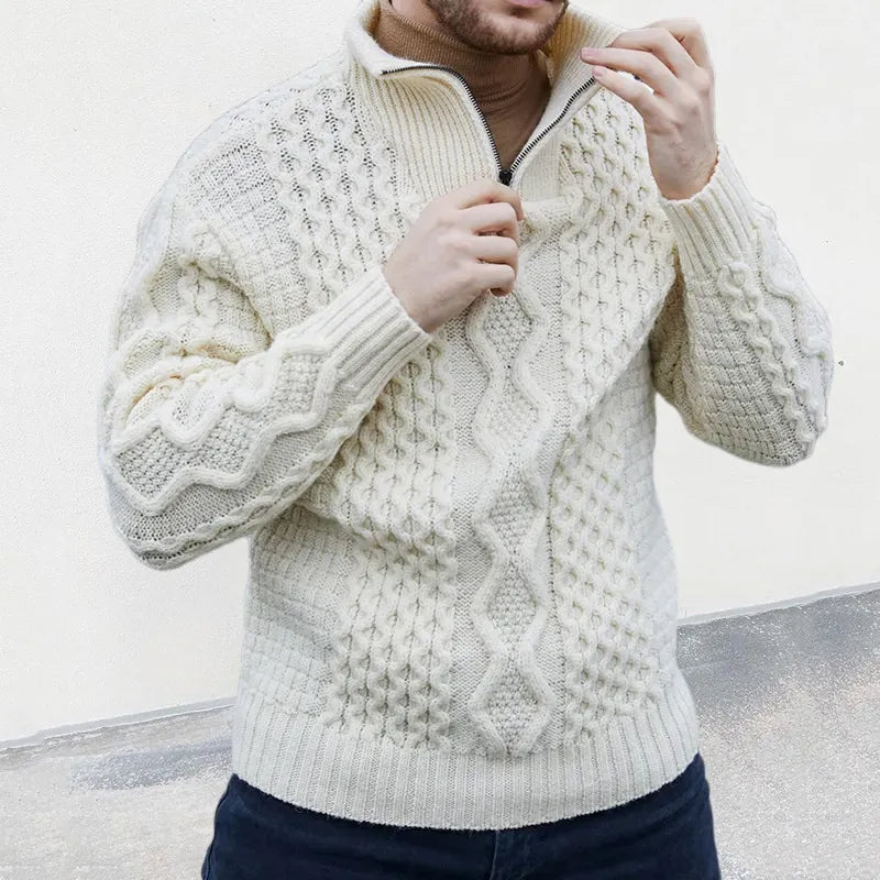 SolidStyle - Pull col montant avec fermeture éclair