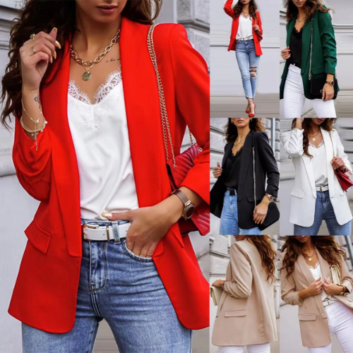 Blazer chic à manches longues pour femme - parfait pour toutes les occasions