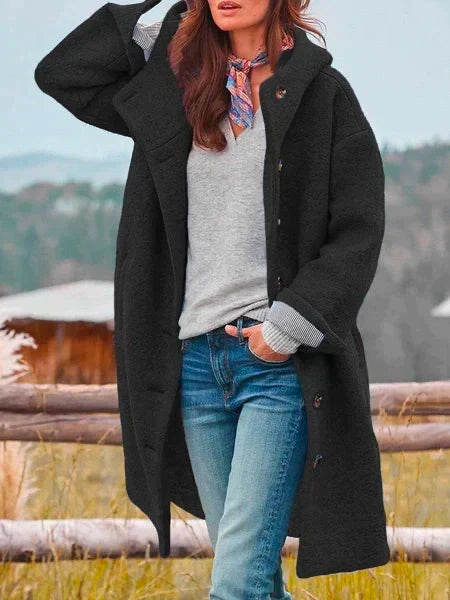 Manteau d'hiver aux couleurs unies et avec poches