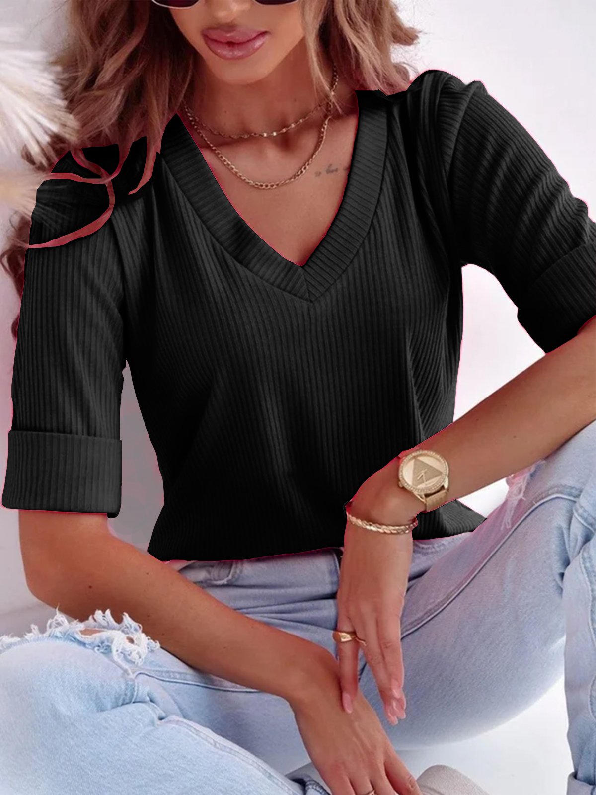 Neck Shirt für Damen