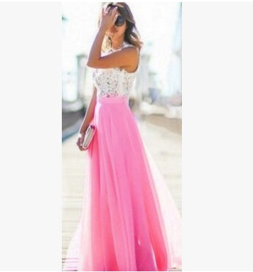 Lucía - Robe longue en dentelle florale