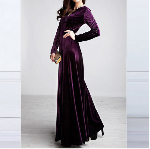 Stuttgart | Robe chic et glamour avec col en V épais