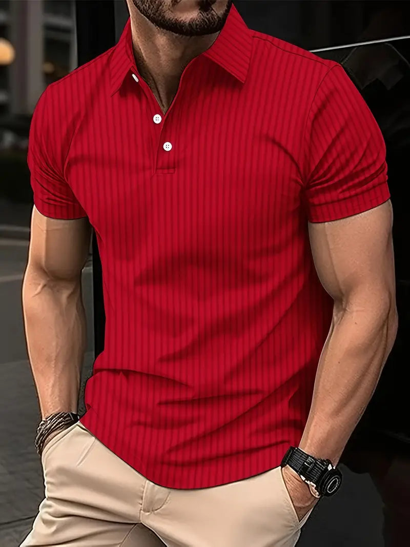 Alessio – chemise décontractée à manches courtes côtelée pour homme
