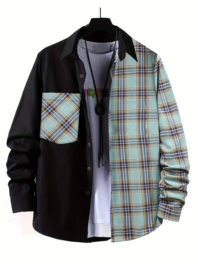 Alexander – chemise fine à manches longues et blocs de couleurs