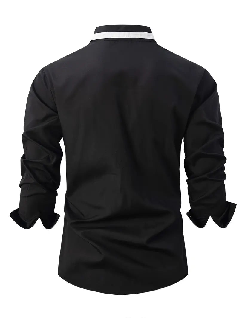 Andrew – chemise à manches longues color-block pour homme