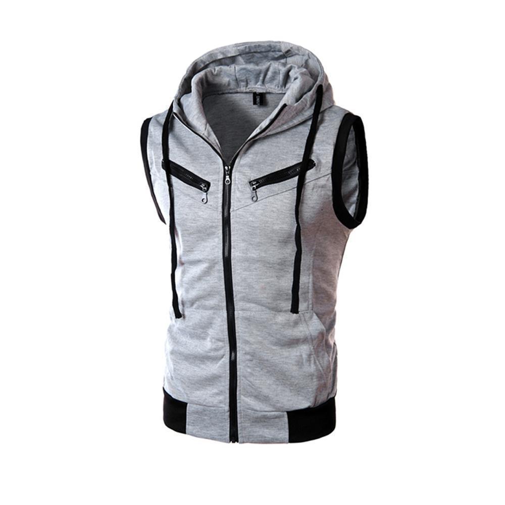 Gilet à capuche sans manches pour homme