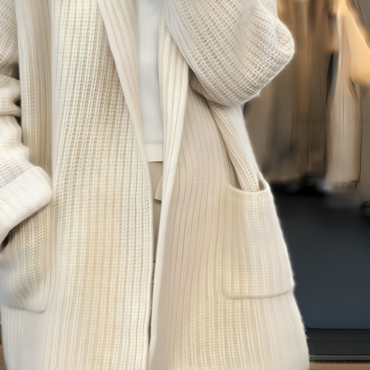 Locker sitzende Kaschmir-Strickjacke mit V-Ausschnitt für Frauen