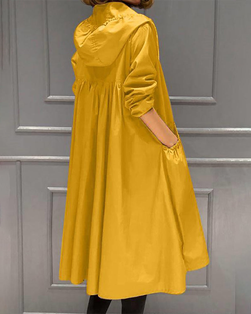 Vina® | Veste à capuche mi-longue de style coréen