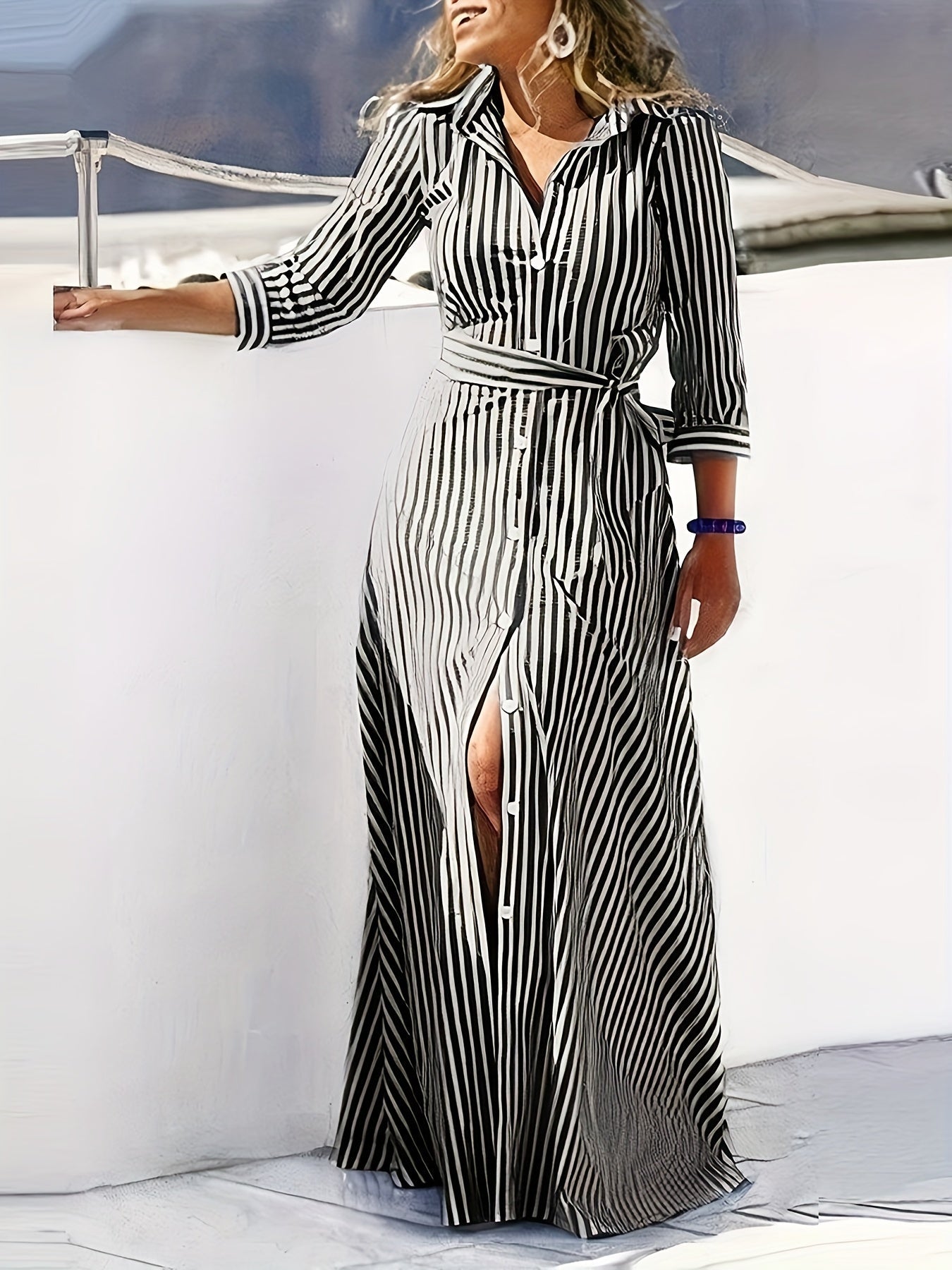 Aliyah - Gestreiftes Maxikleid
