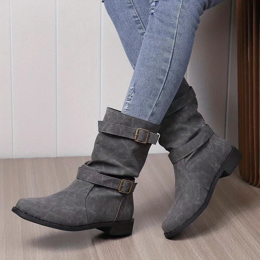 Kasha - Bottines western vintage à boucle pour femme