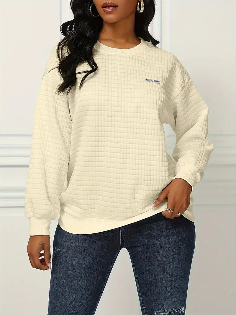 Olivia – pull gaufré décontracté et ample