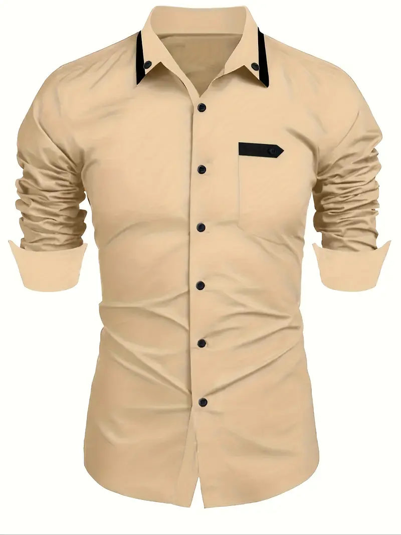Andrew – chemise à manches longues color-block pour homme