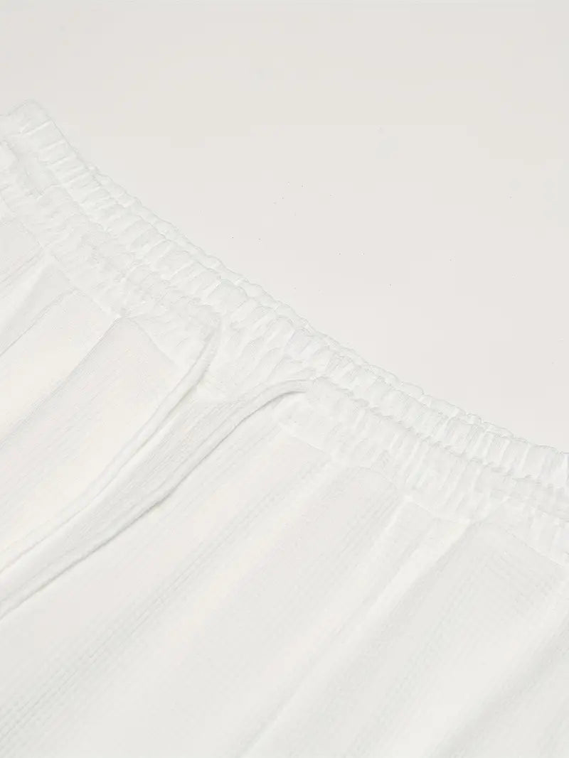 Renzo – Pantalon de jogging à cordon de serrage et motif gaufré pour homme