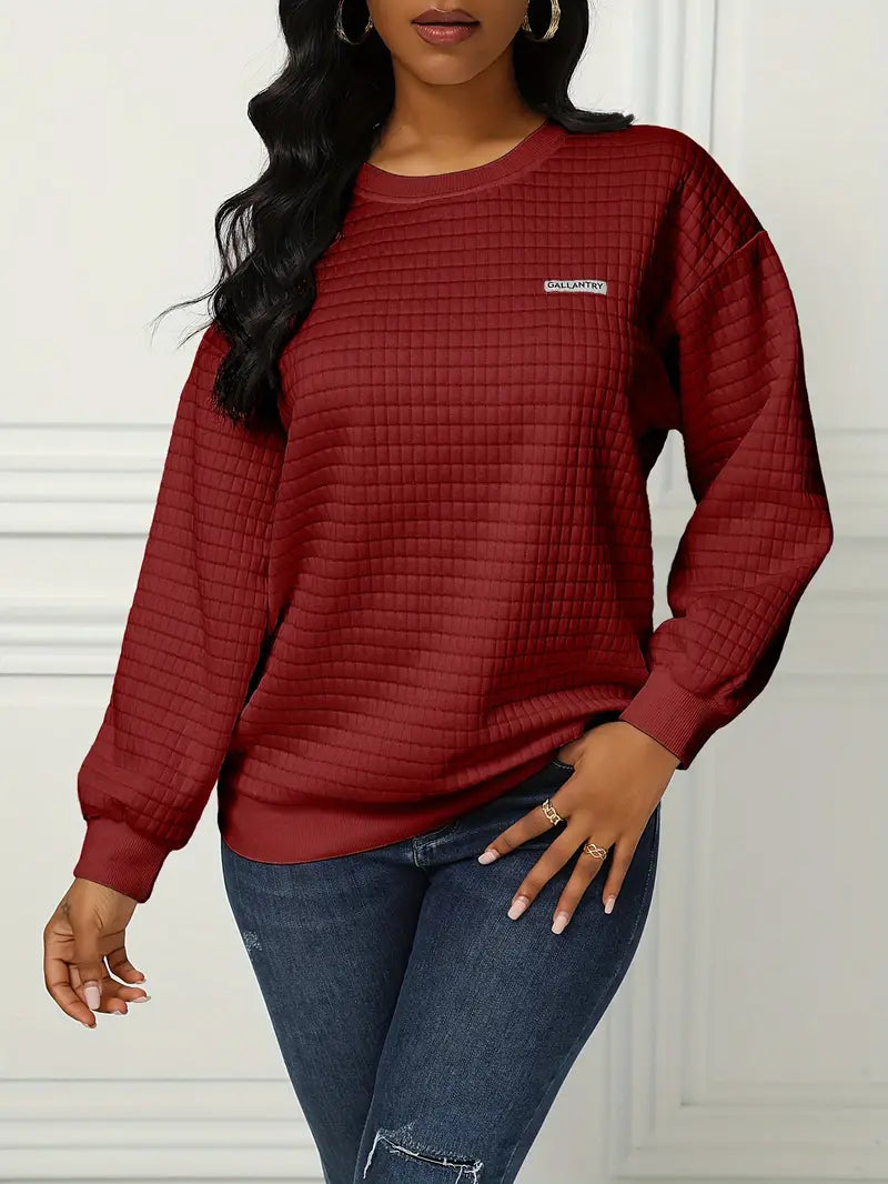 Olivia – pull gaufré décontracté et ample