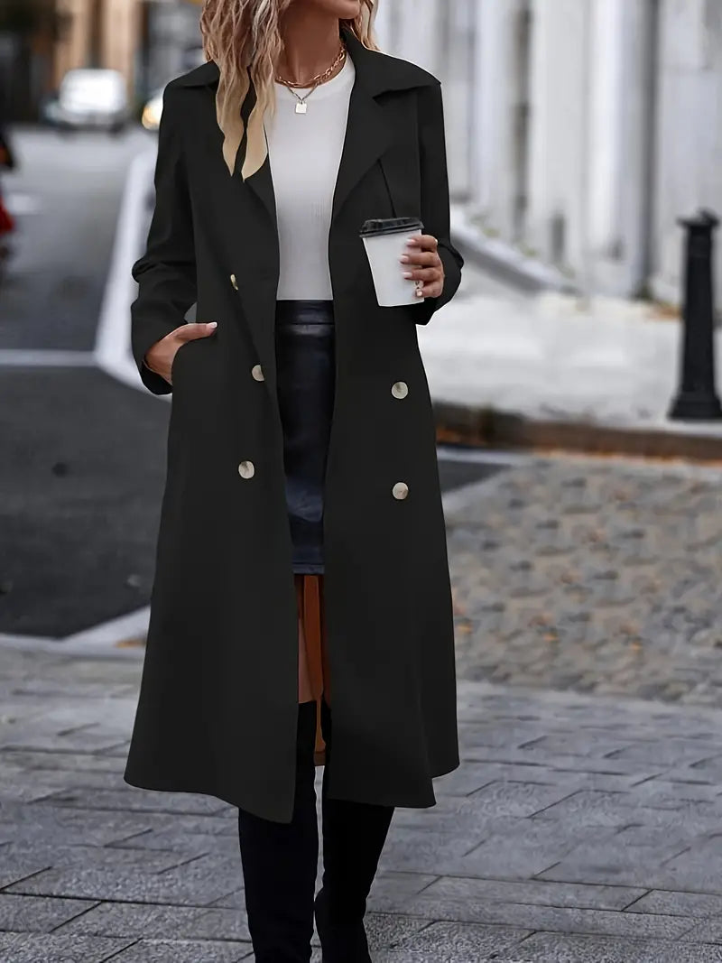 Alistaira | Trench noir pour femme | Long