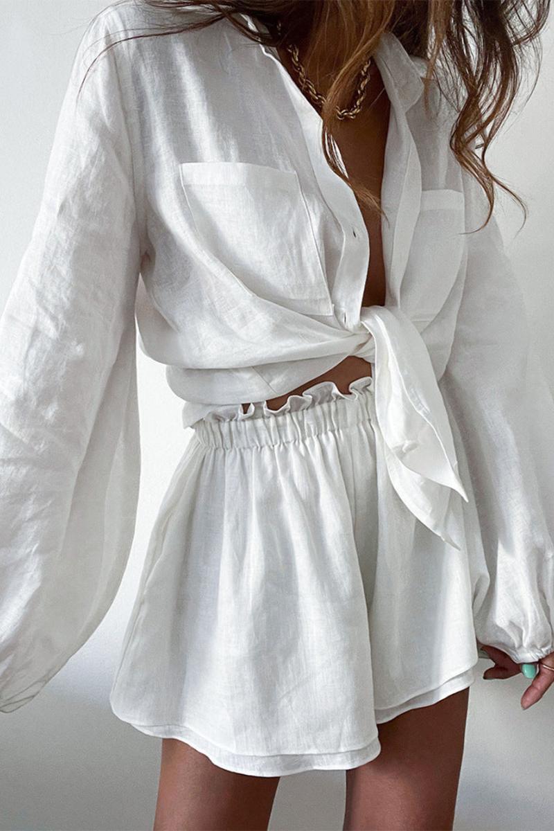 Ensemble short en lin deux pièces