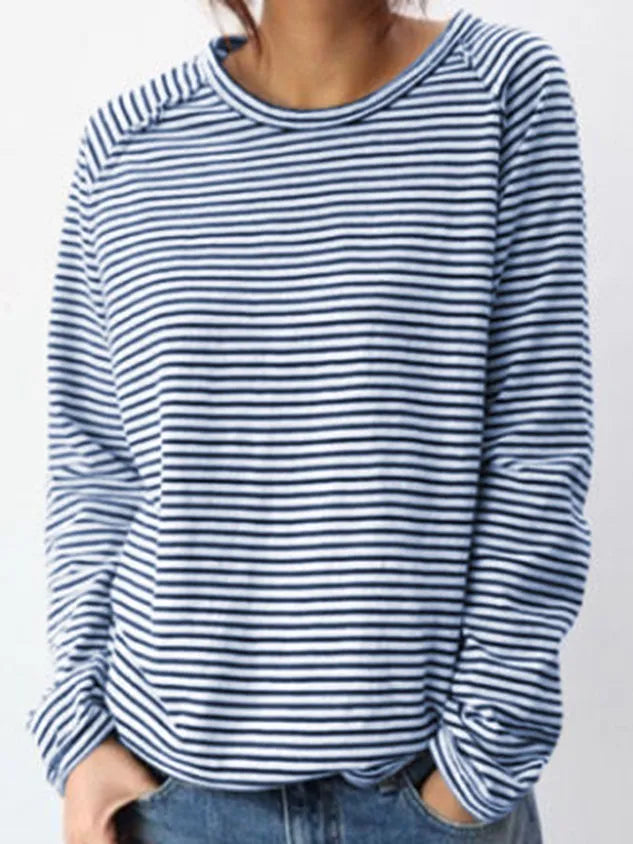 Pull femme blanc et noir : chemise basique à manches longues élégante pour l'hiver