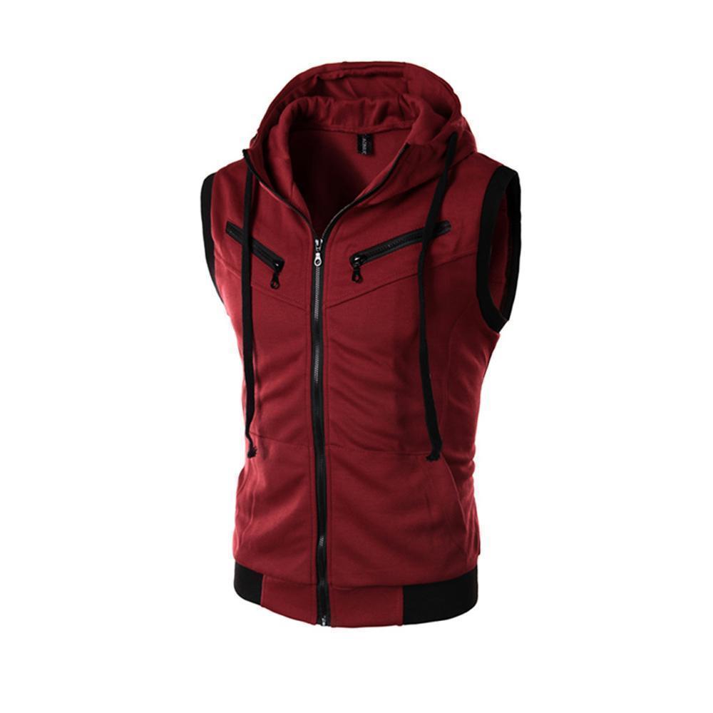 Gilet à capuche sans manches pour homme