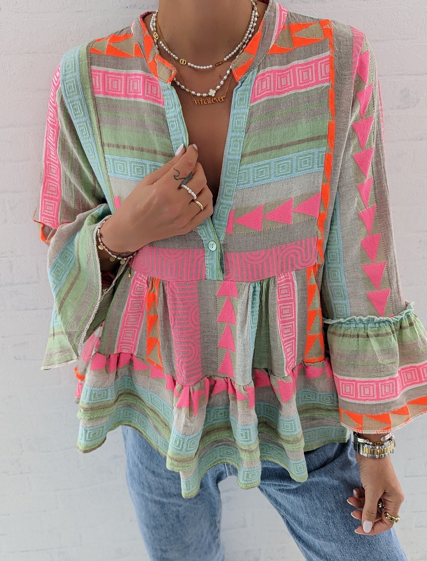 Bellachicha Langarmshirt mit Print für Damen
