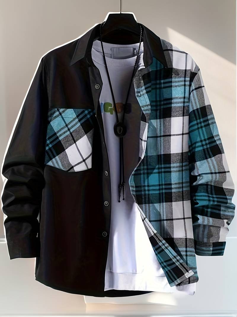 Alexander – chemise fine à manches longues et blocs de couleurs