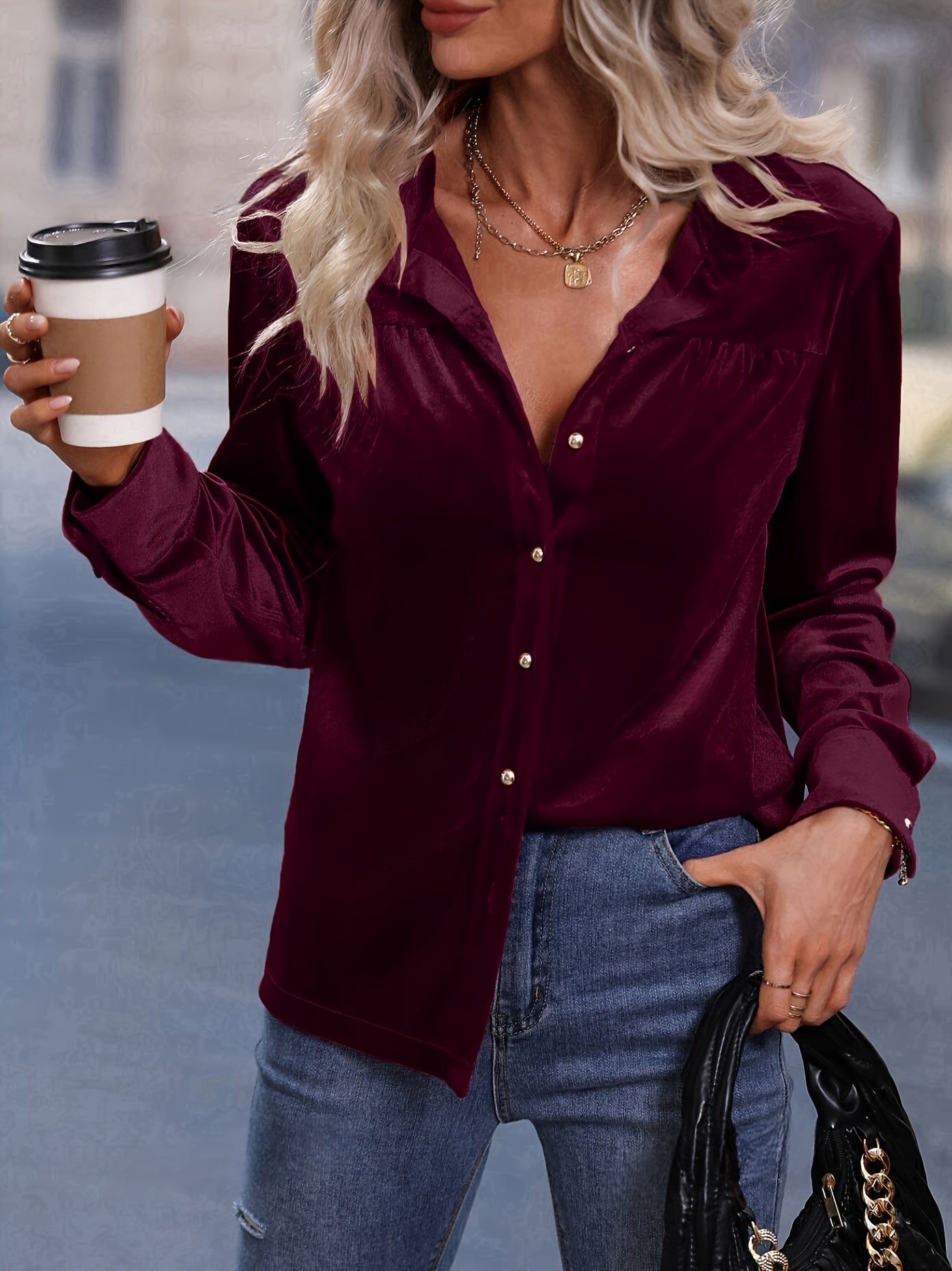 Sophia - Chemisier élégant en velours
