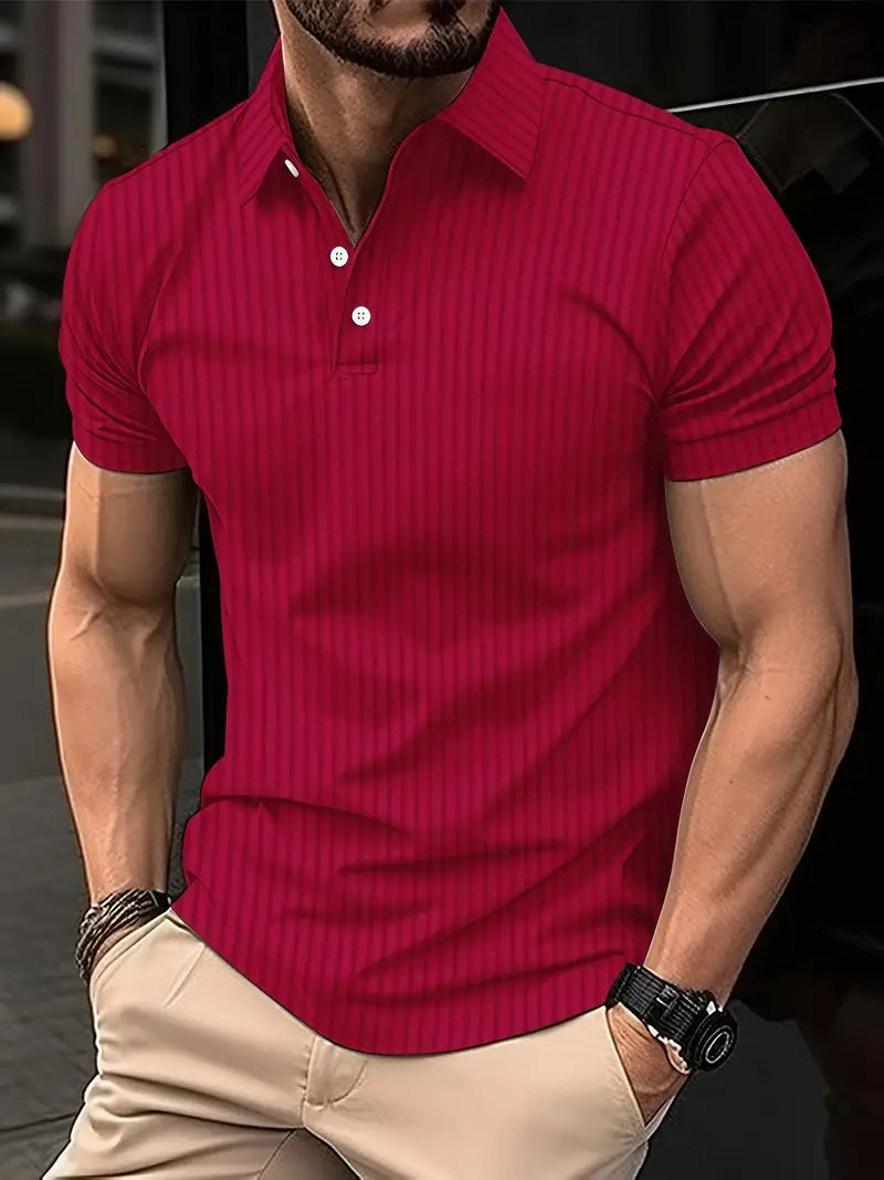Alessio – chemise décontractée à manches courtes côtelée pour homme