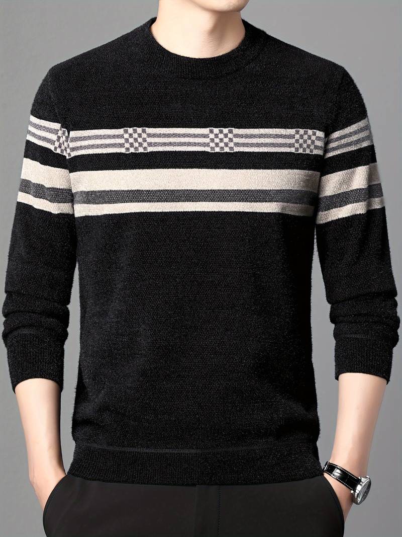 Matthew – Pull rayé à manches longues pour homme