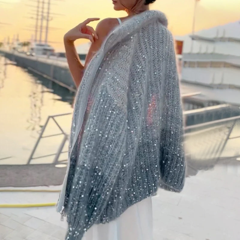 Pull en maille unie avec paillettes