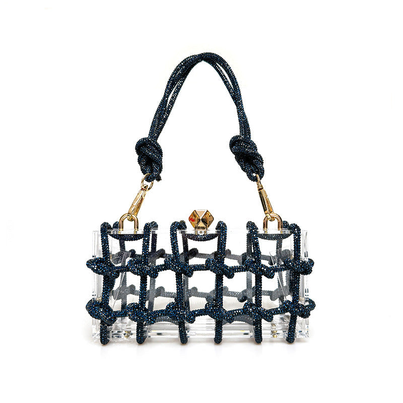 Petit sac carré de banquet en strass brillant Bellachicha