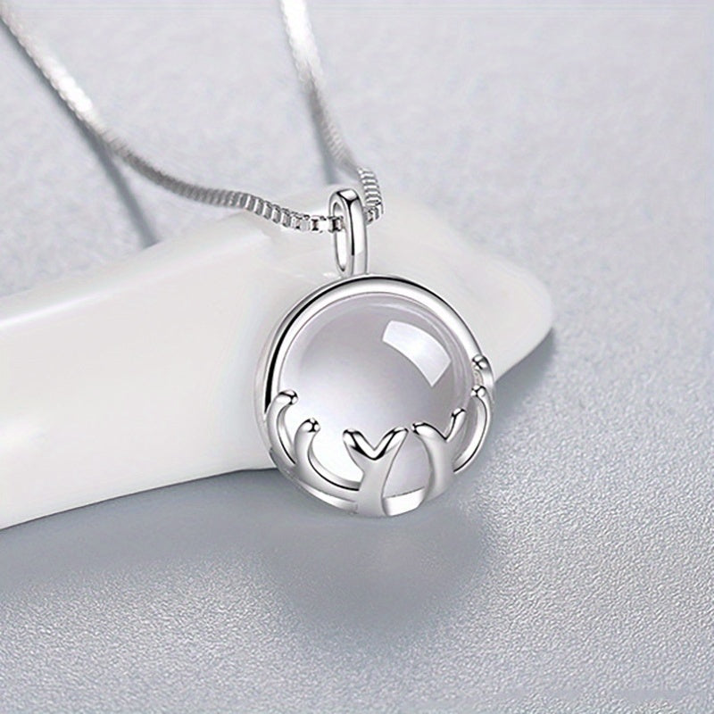 Zara - Collier pendentif pierre de lune plaqué argent