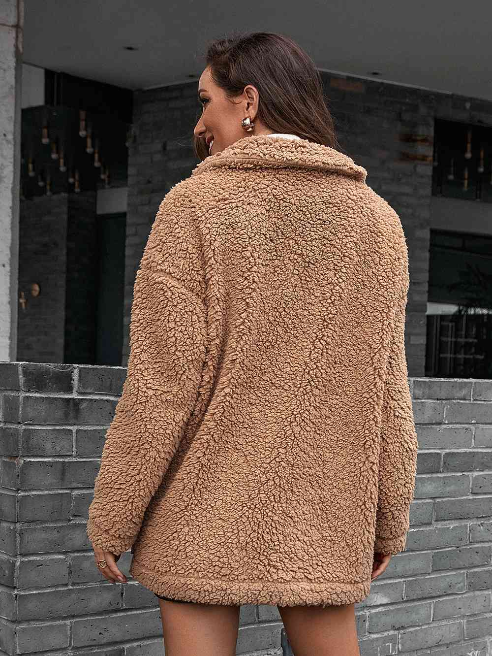 Wendellia | Veste Teddy zippée à double fermeture avec col