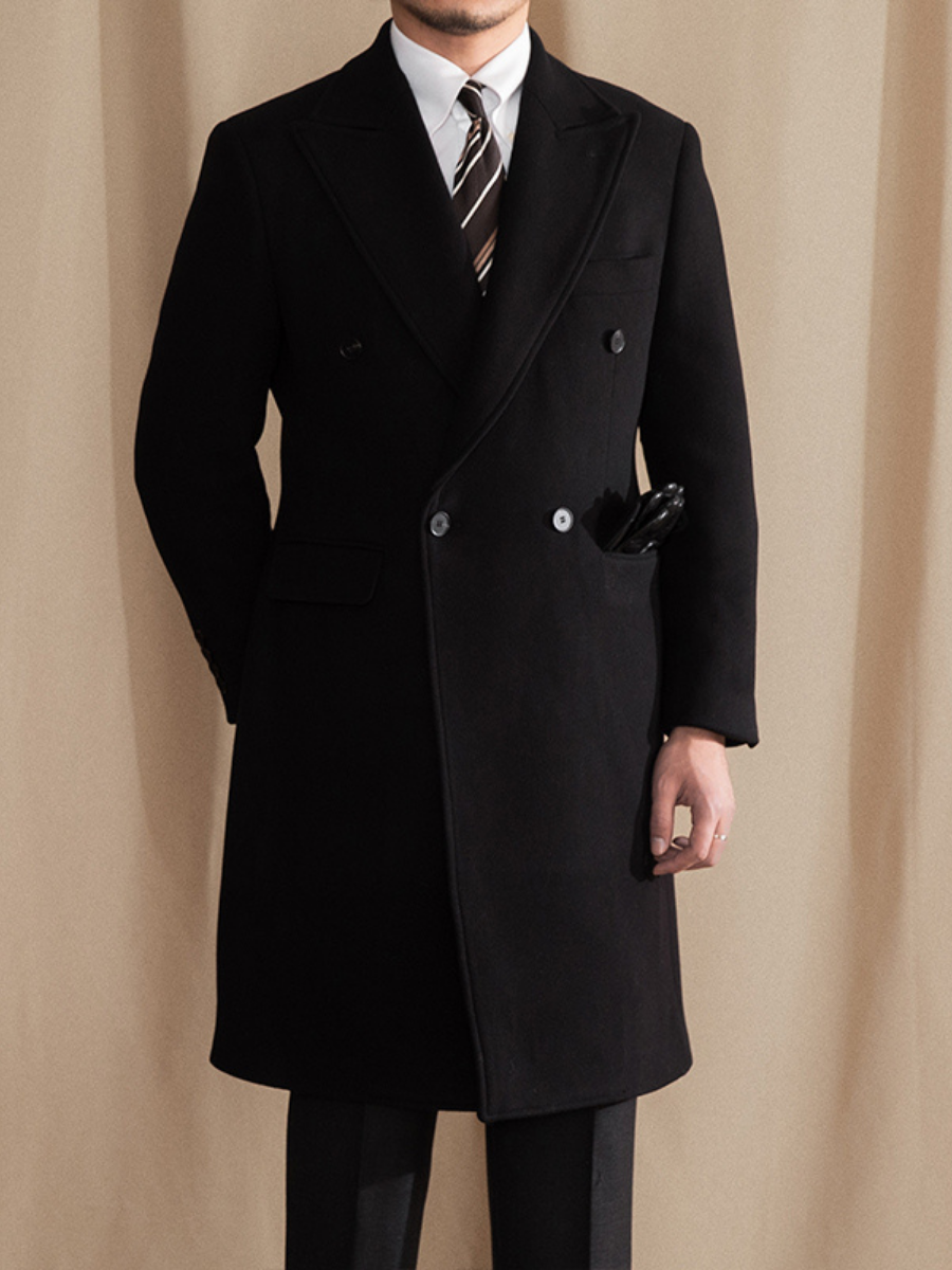 Manteau Chesterfield en laine mélangée Bellachicha