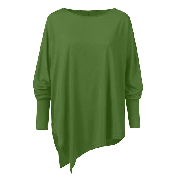 Bellachicha - Elegante asymmetrische Bluse mit lockerer Passform | Minimalistische schwarze asymmetrische Bluse