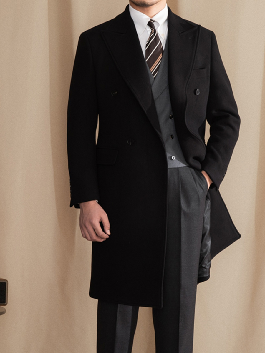 Manteau Chesterfield en laine mélangée Bellachicha