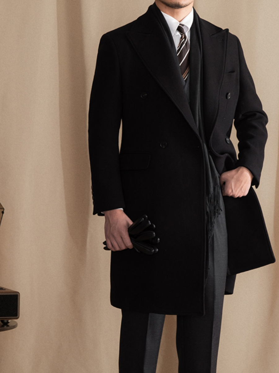Manteau Chesterfield en laine mélangée Bellachicha