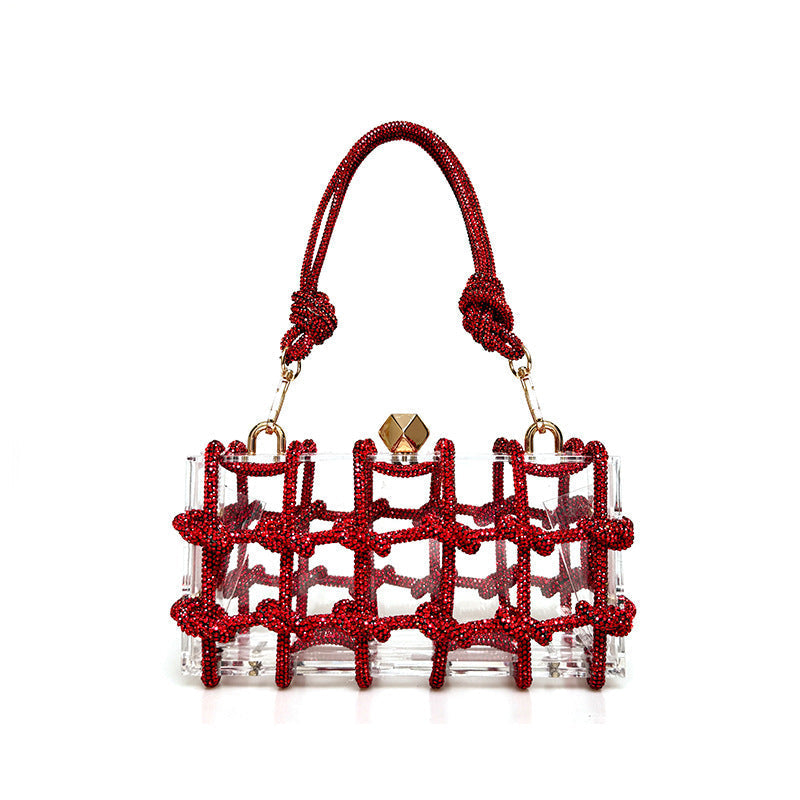Petit sac carré de banquet en strass brillant Bellachicha