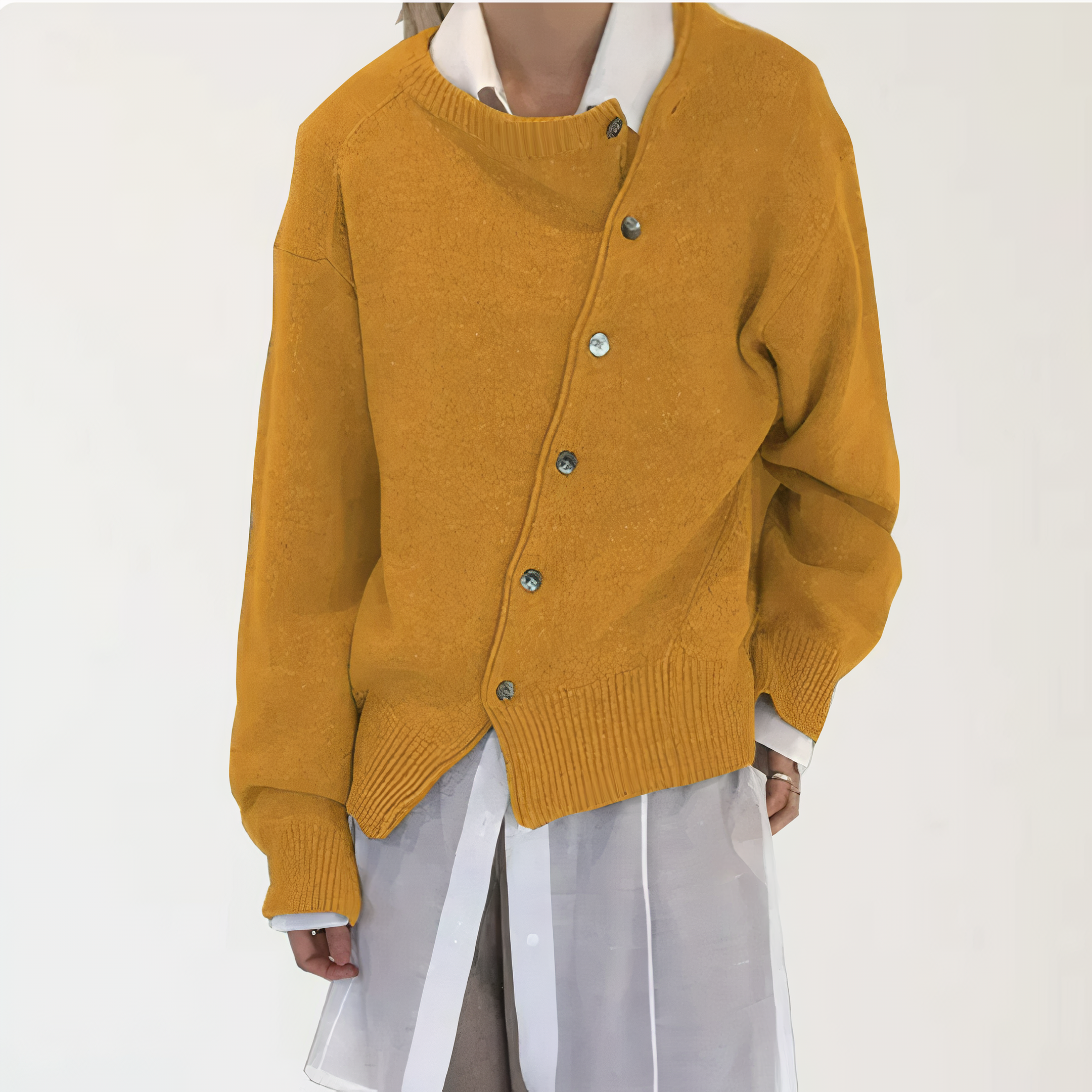 Polenya | Kaschmir-Wickeljacke mit verspielten Knopfdetails